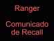 ranger comunicado de recall